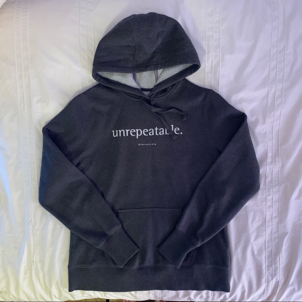 Custom made charcoal grey hoodie
